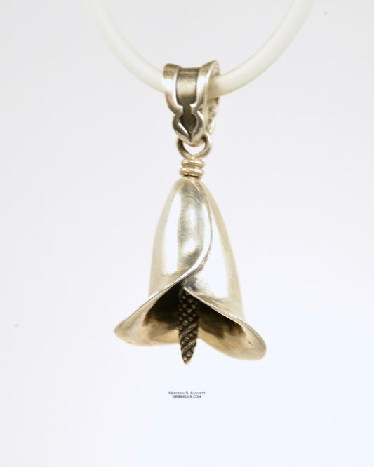 CALLA LILY Bronze front jewelry bell necklace in bronze is a handmade pendant is made with lost wax casting, then polished and assembled in Washington state perfect gift for gardeners